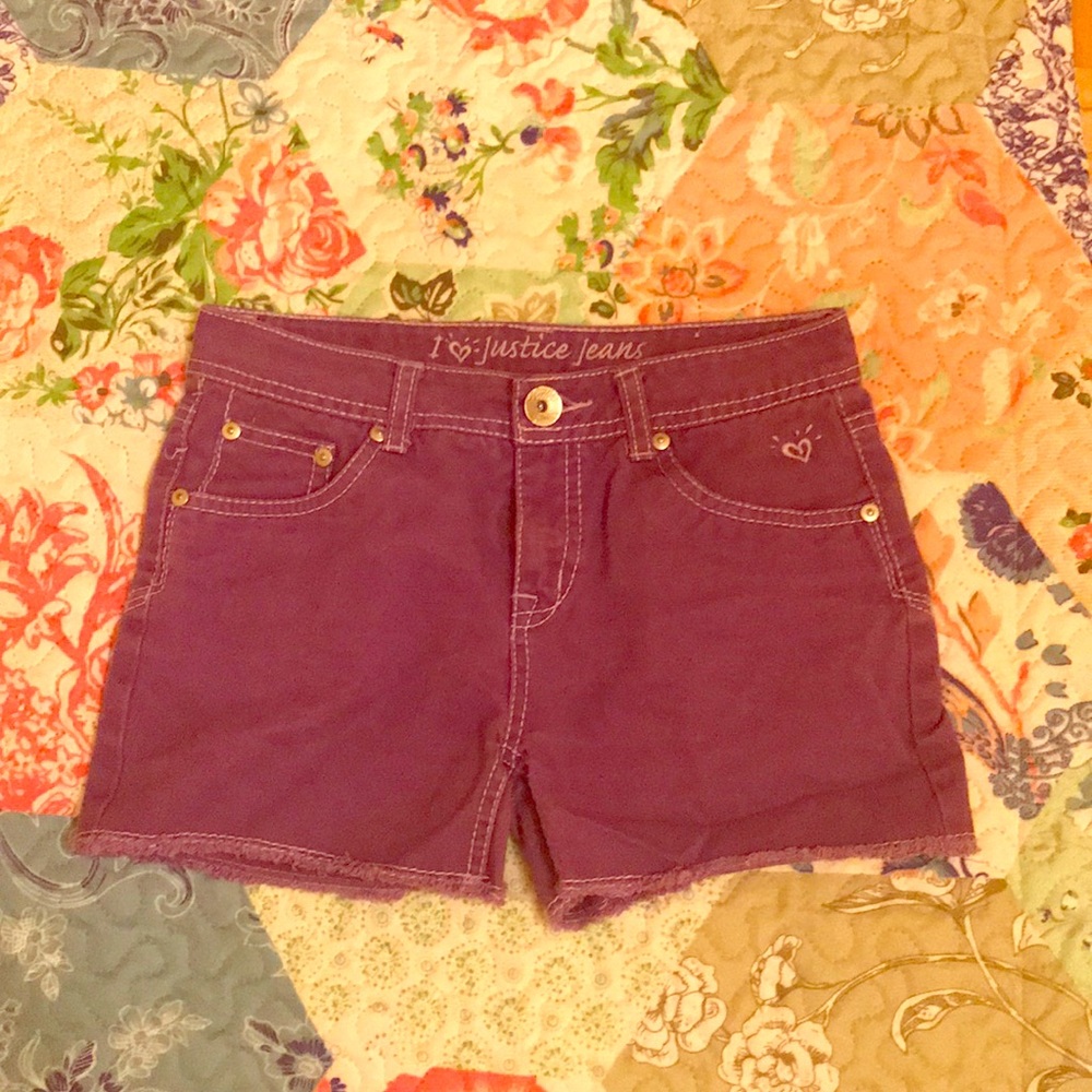 Purple kids jean shorts